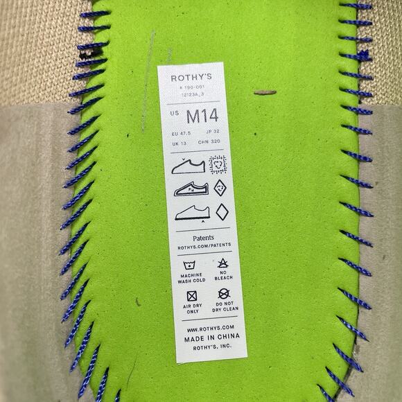 Rothy’s Men’s Size 14 Shoes New Without Tags Tan The Original Slip On Sneaker - Picture 2 of 9